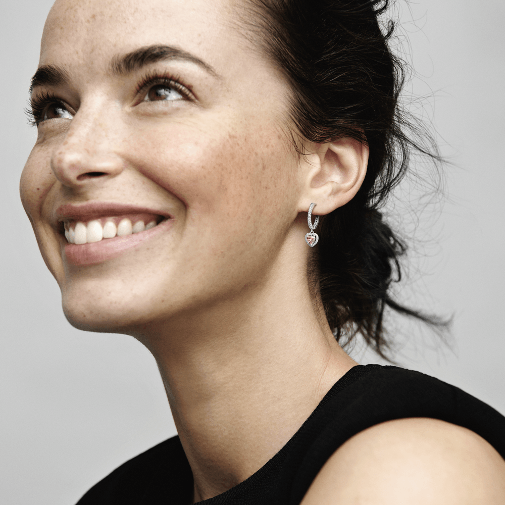 Corielle Heart Pink Earrings