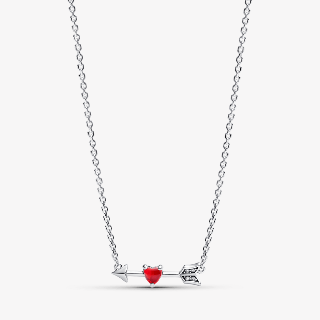 Trivora Luxe Silver Red Necklace