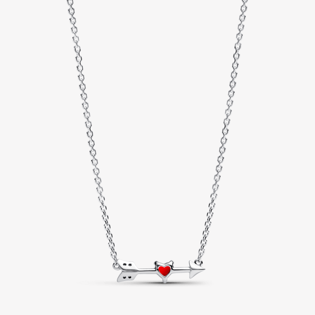 Trivora Luxe Silver Red Necklace