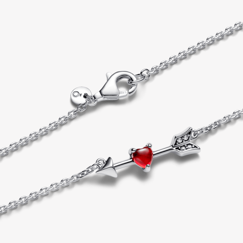 Trivora Luxe Silver Red Necklace