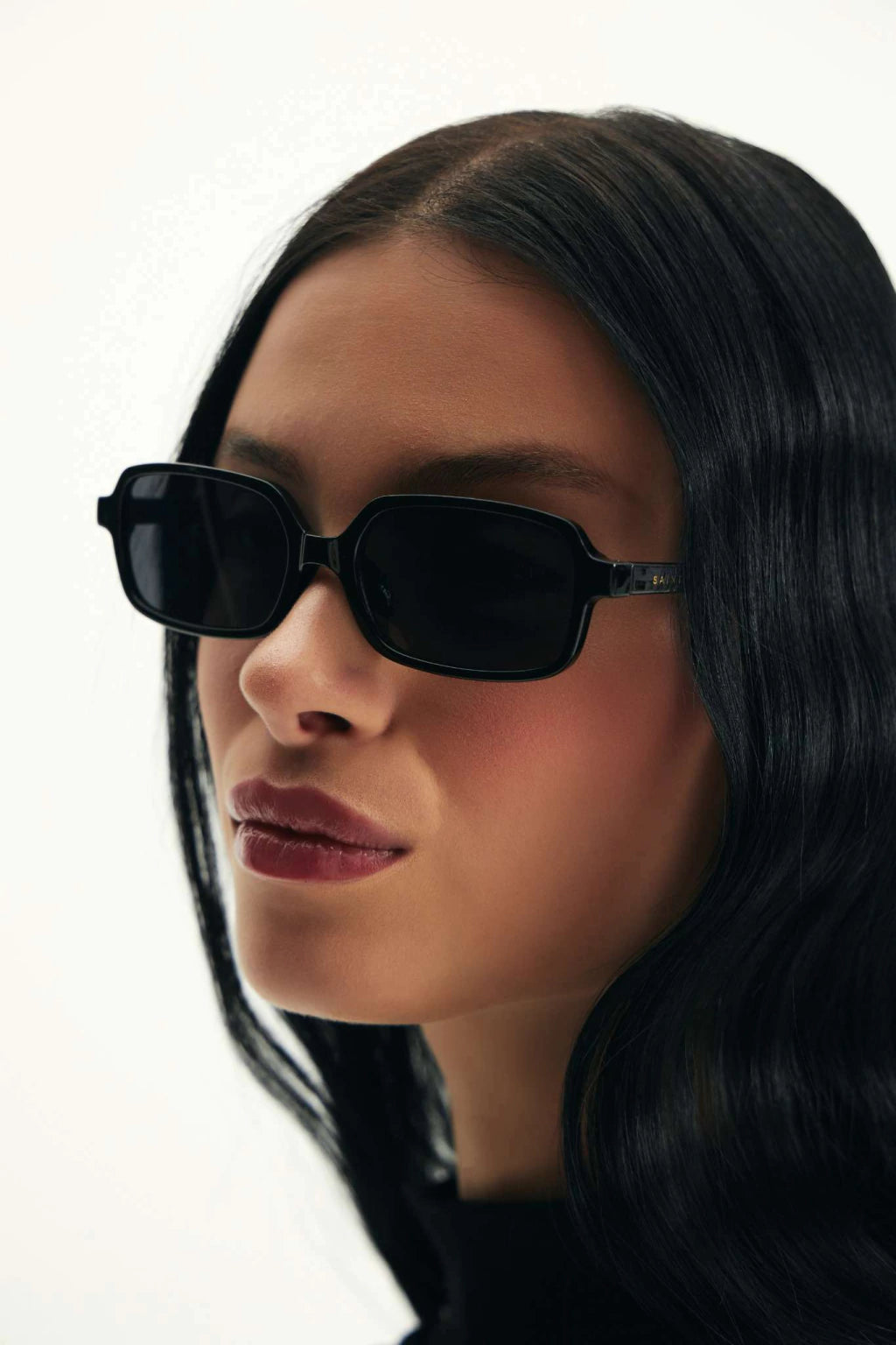 Pheora Signature Rectangle Black Sunglasses